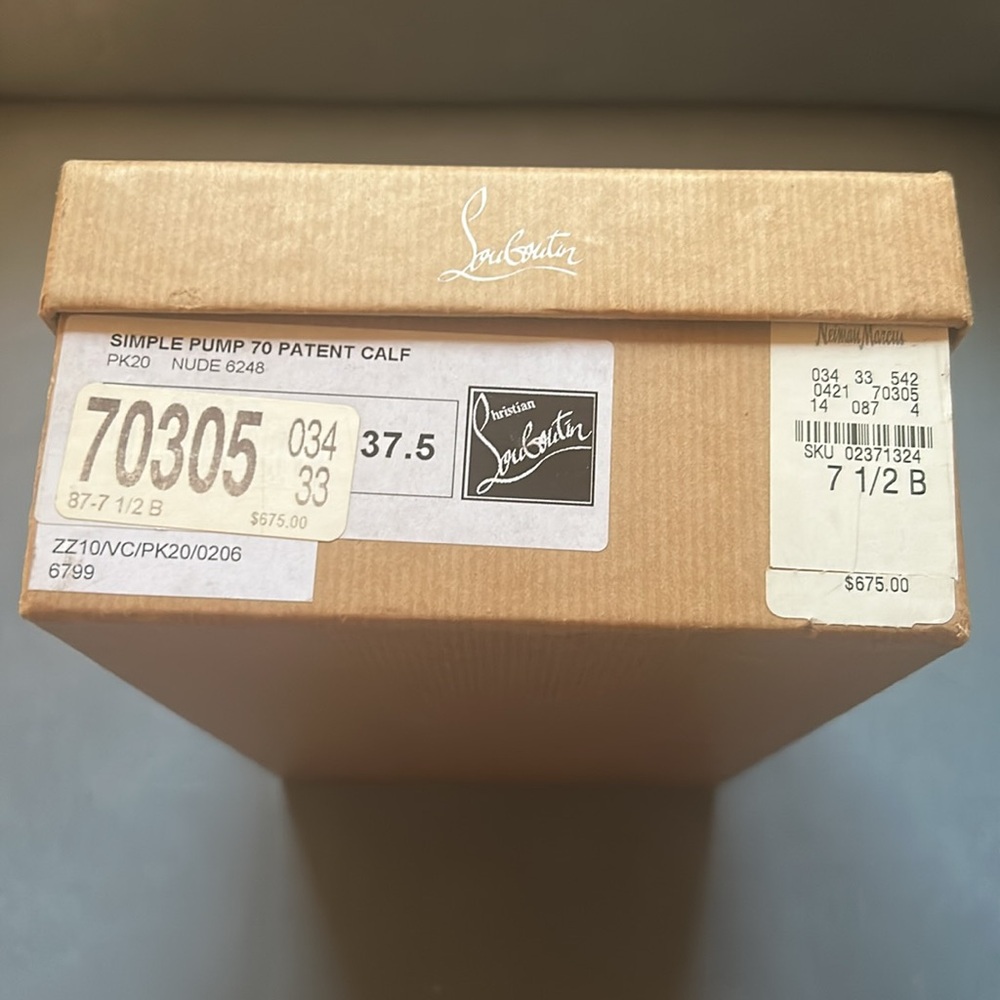 “REASONABLE OFFERS” CHRISTIAN LOUBOUTIN” Simple Pump 70 Patent Calf-Nude 6248 👠 - Picture 10 of 11